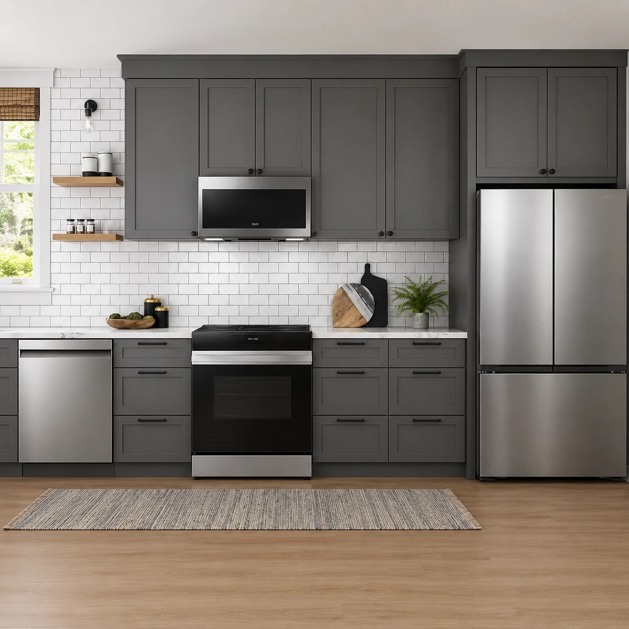 Integrated Fridge Freezer in Modern Kitchen