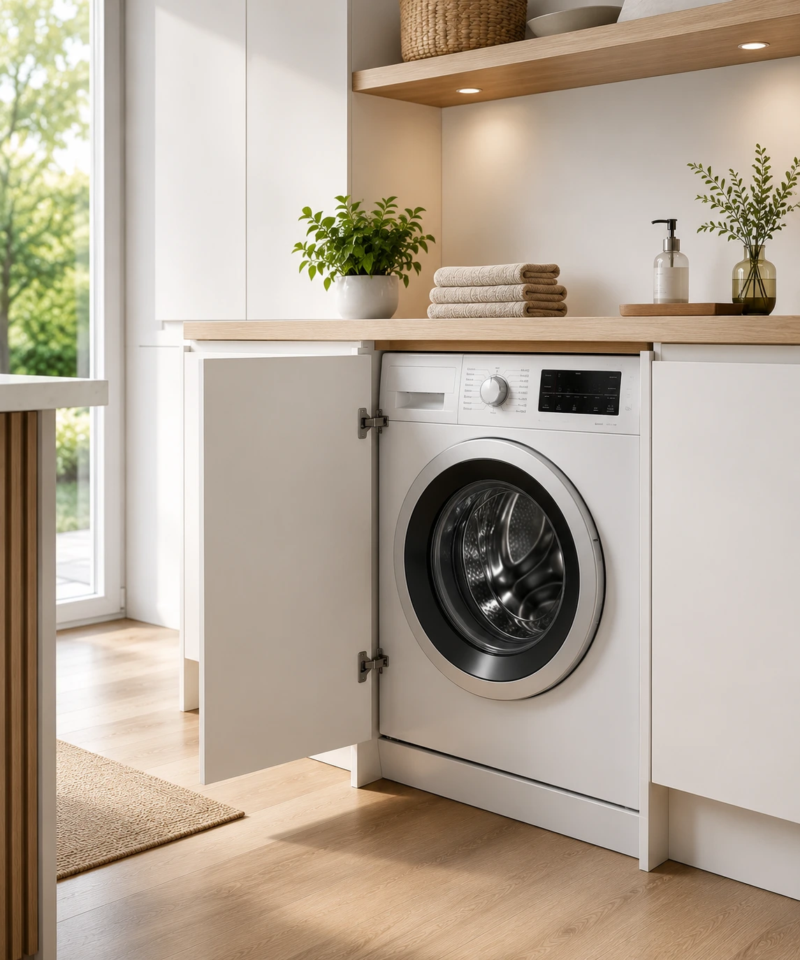 Integrated Washing Machine in Modern Kitchen